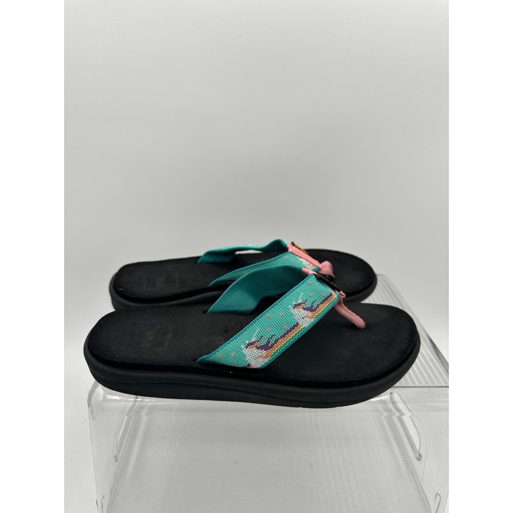 Teva Voya Flip Flop Kids Sandals Unicorn waterfall Size 3 - Picture 3 of 6
